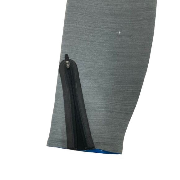 Nike Legendary Mid Rise Compression Training Tights Side Zip Grey Blue SZ Medium - Picture 6 of 8